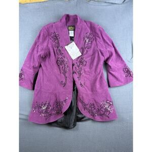 NWT Bob Mackie Wearable Art 2 Piece Pants Set Size XL Jacket Pants Set